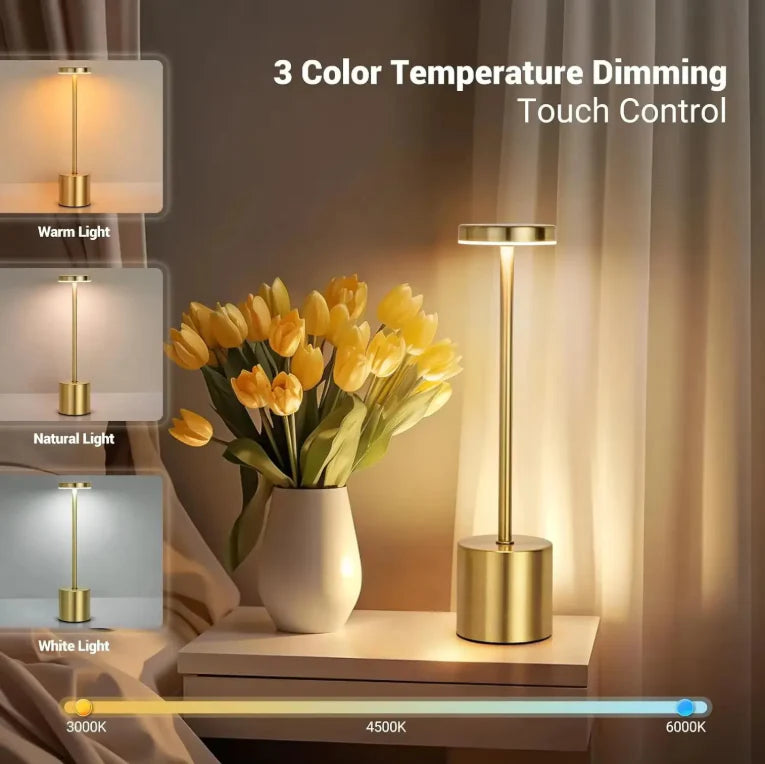 Modern Minimalist Rechargeable Metal LED  Lamp